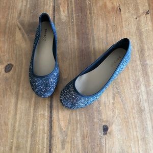 Black Glitter Sparkle Ballerina Flats